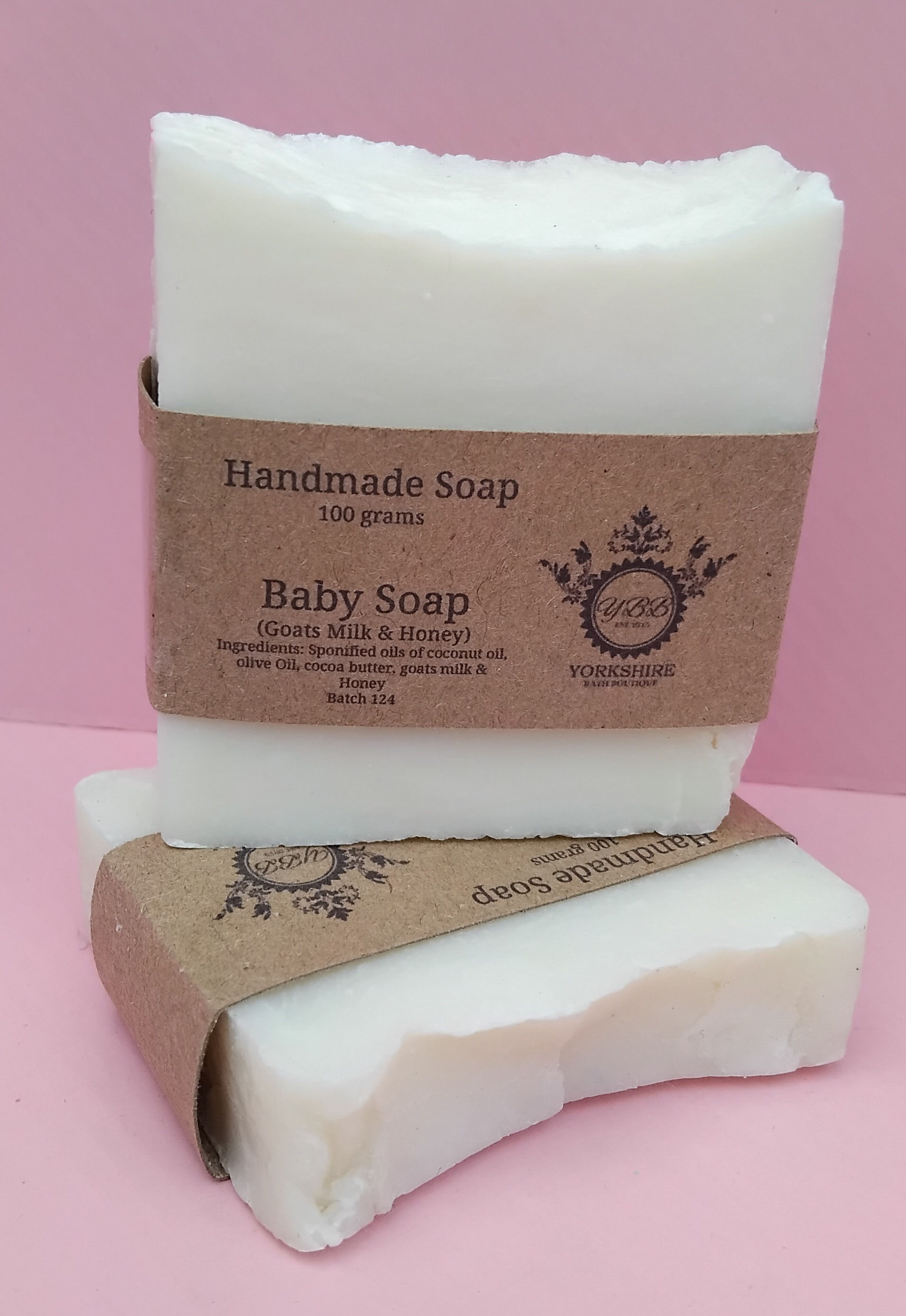 Handmade baby soap made with goats milk and honey