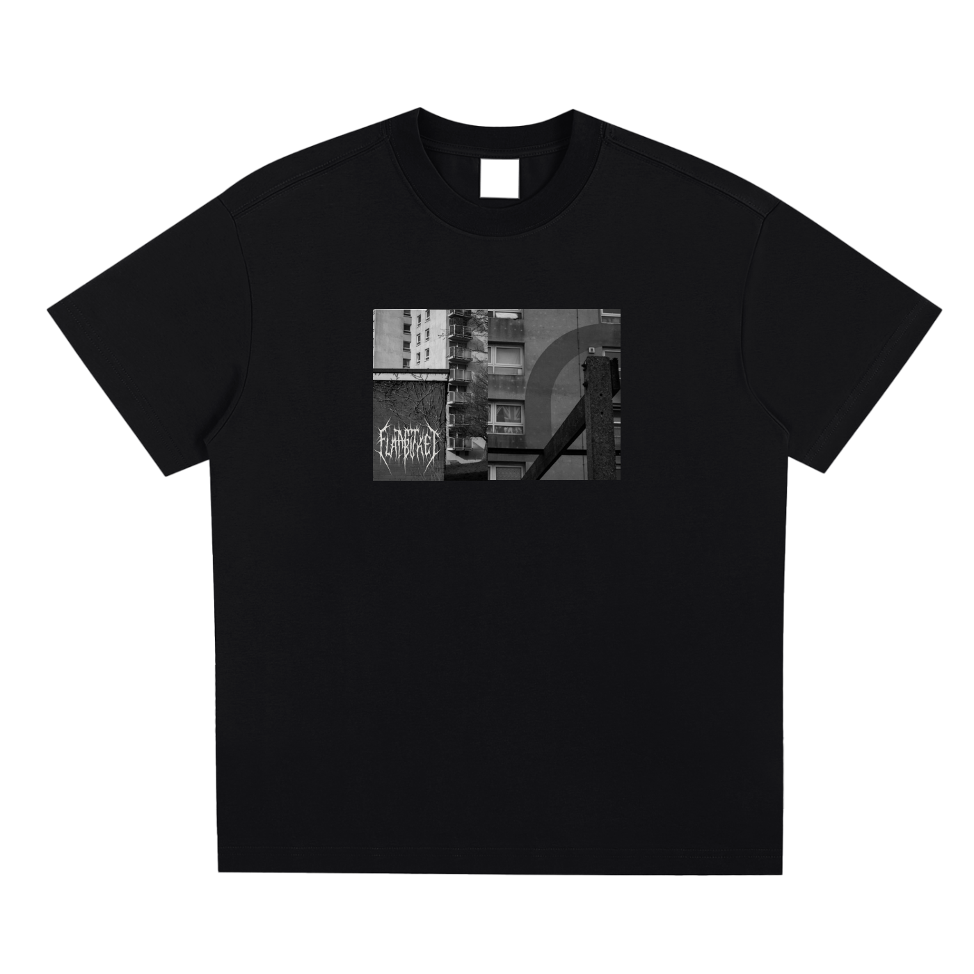 black 'high-rise" tee