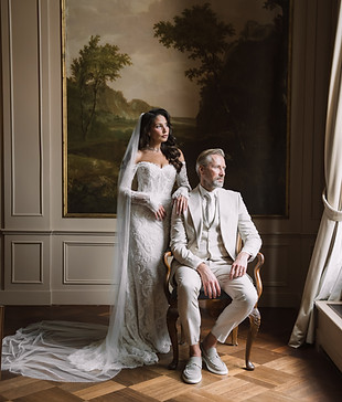 Editorial trouwfoto van bruidspaar bij Waldorf Astoria Amsterdam
