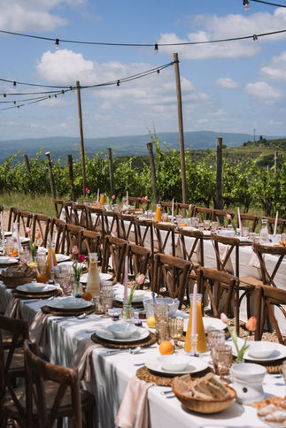 Sfeervolle bruiloftsbrunch bij Quercia Al Poggio in Toscane