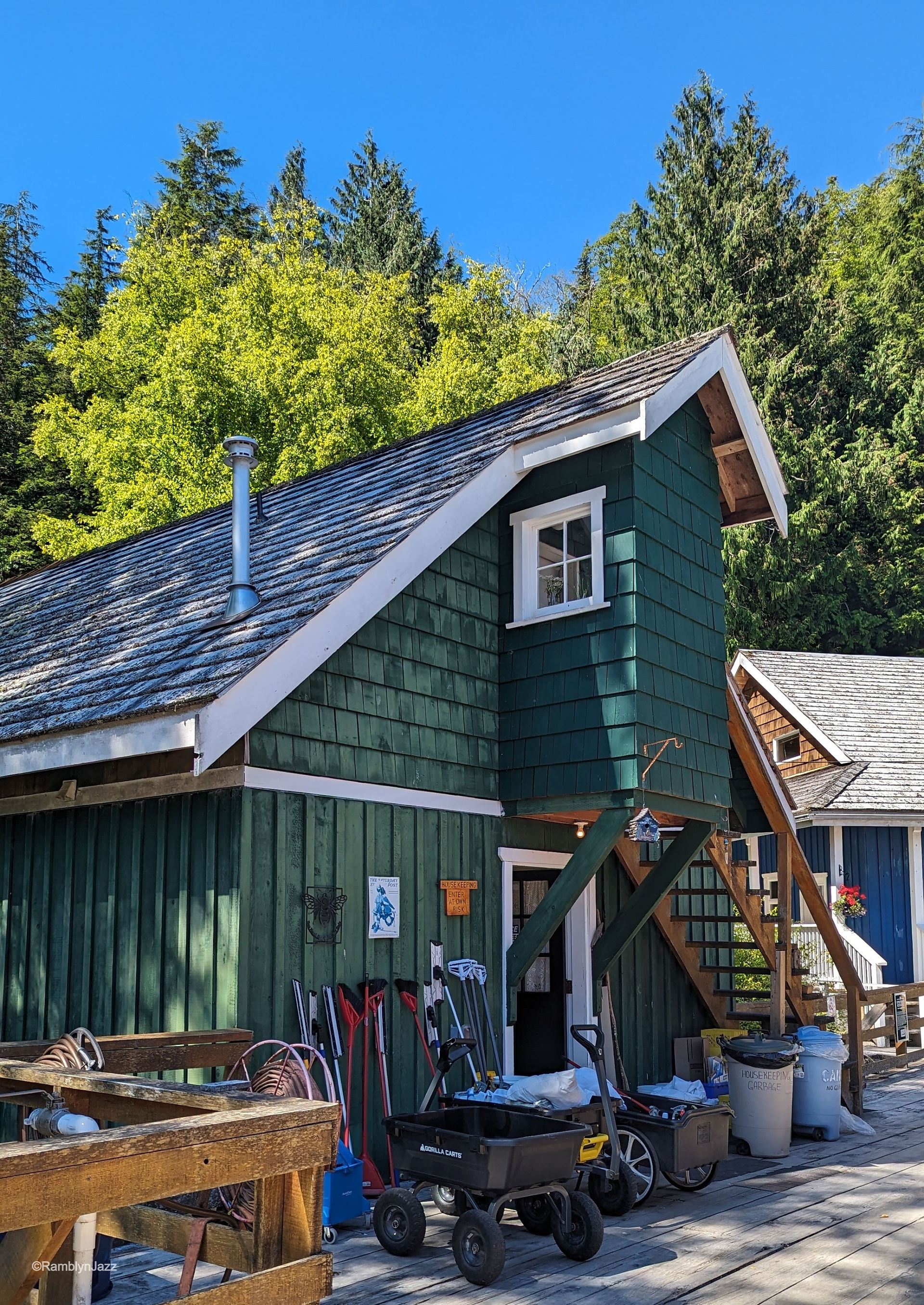 The housekeeping/laundry building on the boardwalk