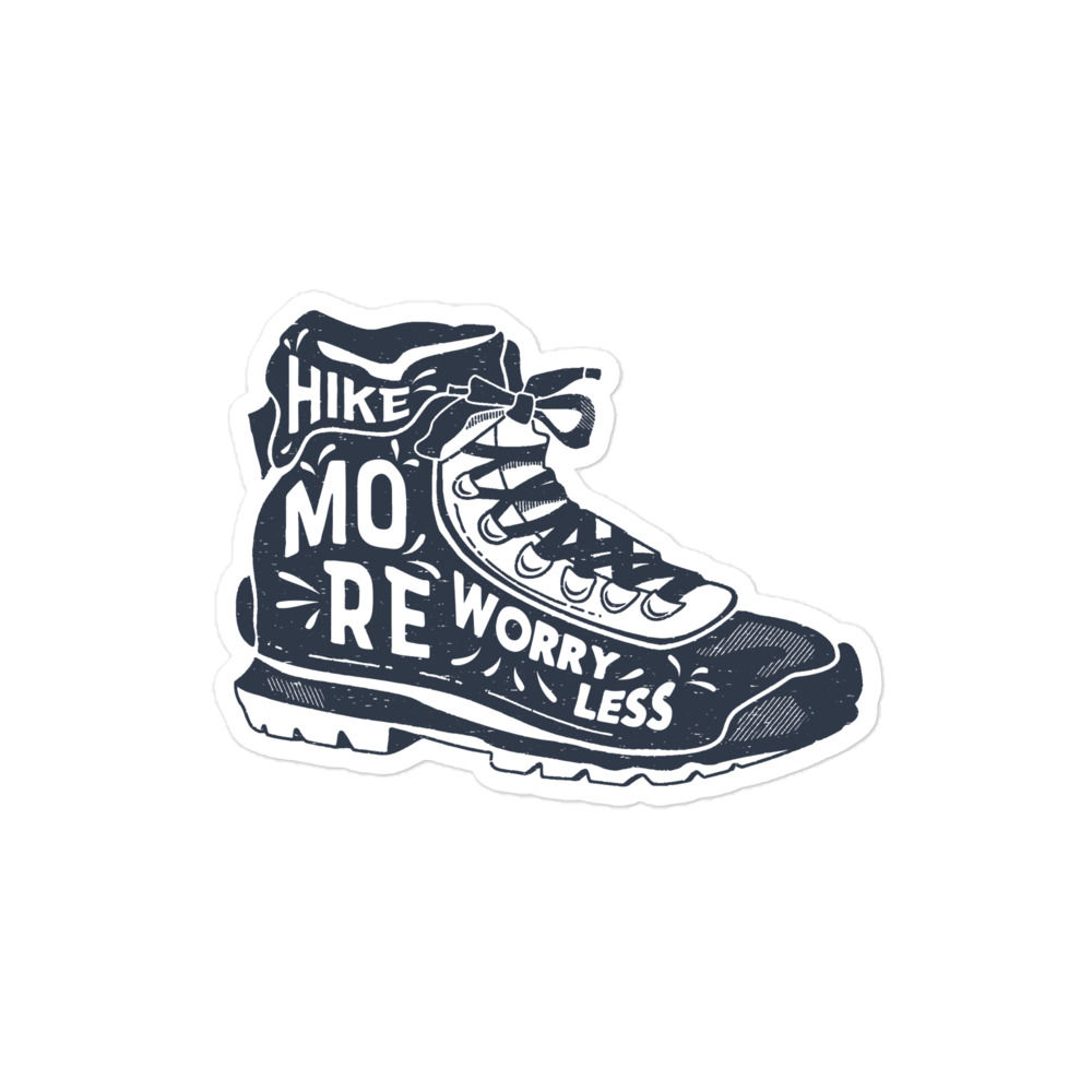 Hike More Worry Less Bubble-free stickers