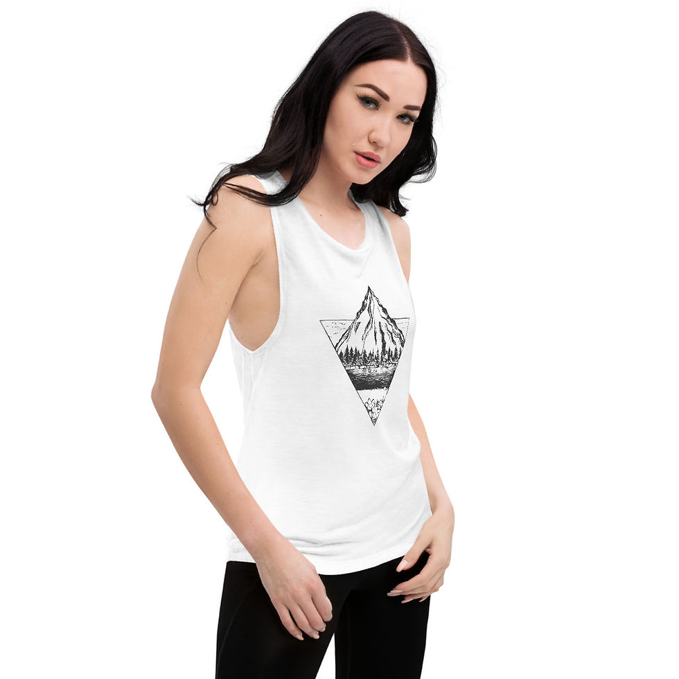 Thumbnail: Mountains over the Lake Ladies’ Muscle Tank