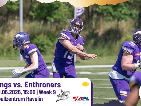 AFC Vienna Vikings empfangen Enthroners zum Heimspiel in Woche 9