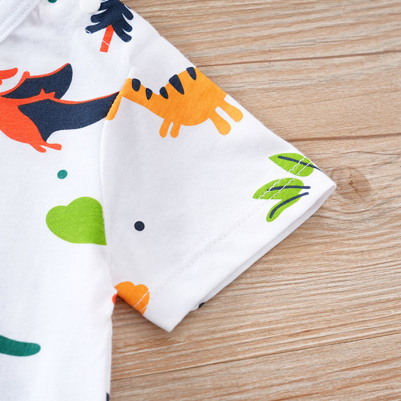 Miniatura: Roupa de recém-nascido com estampa fofa de dinossauro de desenho animado