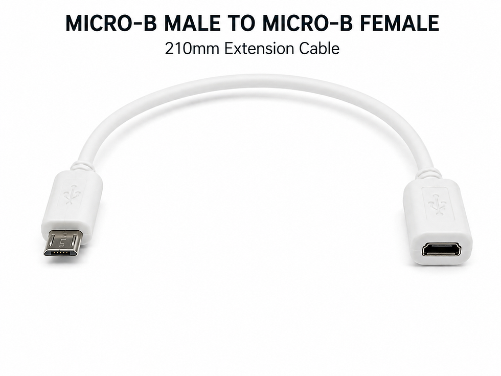Automate 210mm extension cable showing Micro-B male and Micro-B female connectors