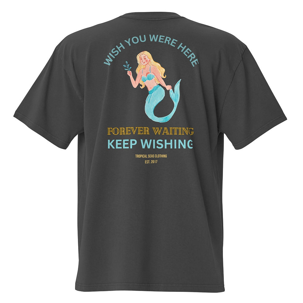 Thumbnail: Oversized Waiting Mermaid Faded t-shirt