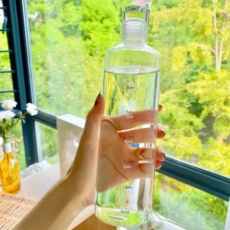 Thumbnail: Transparent Water Bottle with Time Scale, Leak-proof