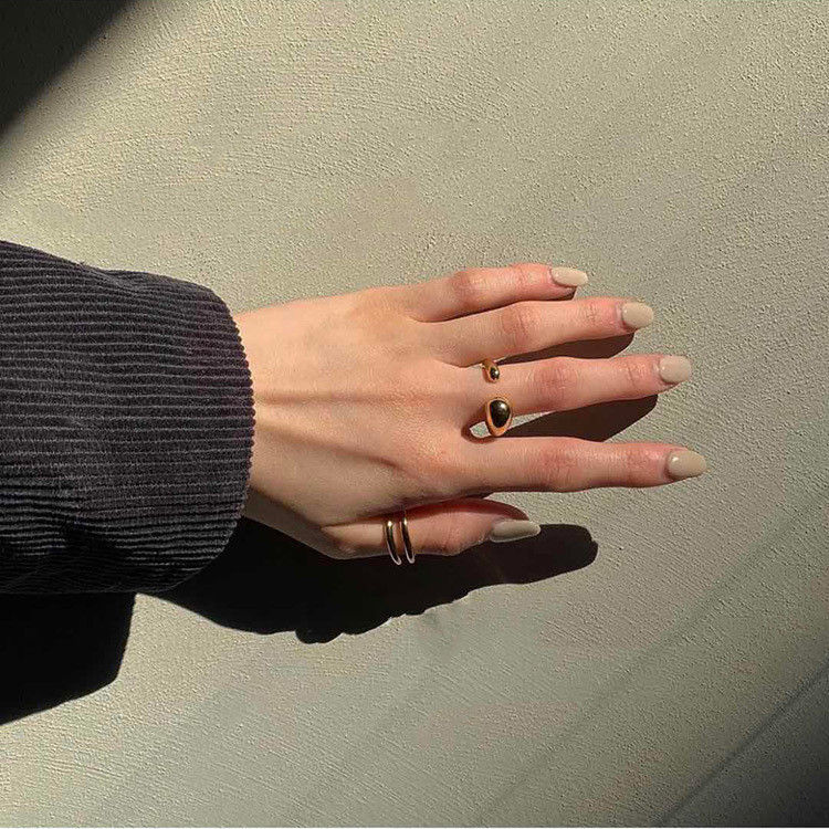 Thumbnail: Twisted Personality Light Surface Titanium Steel Ring