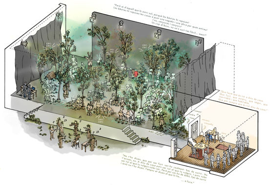 Escenografia musical Les Bèsties Axonometria