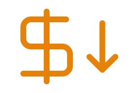 Dollar icon representing cost savings or financial benefits