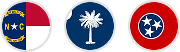 Flags representing the Southeast region for telecom deployment