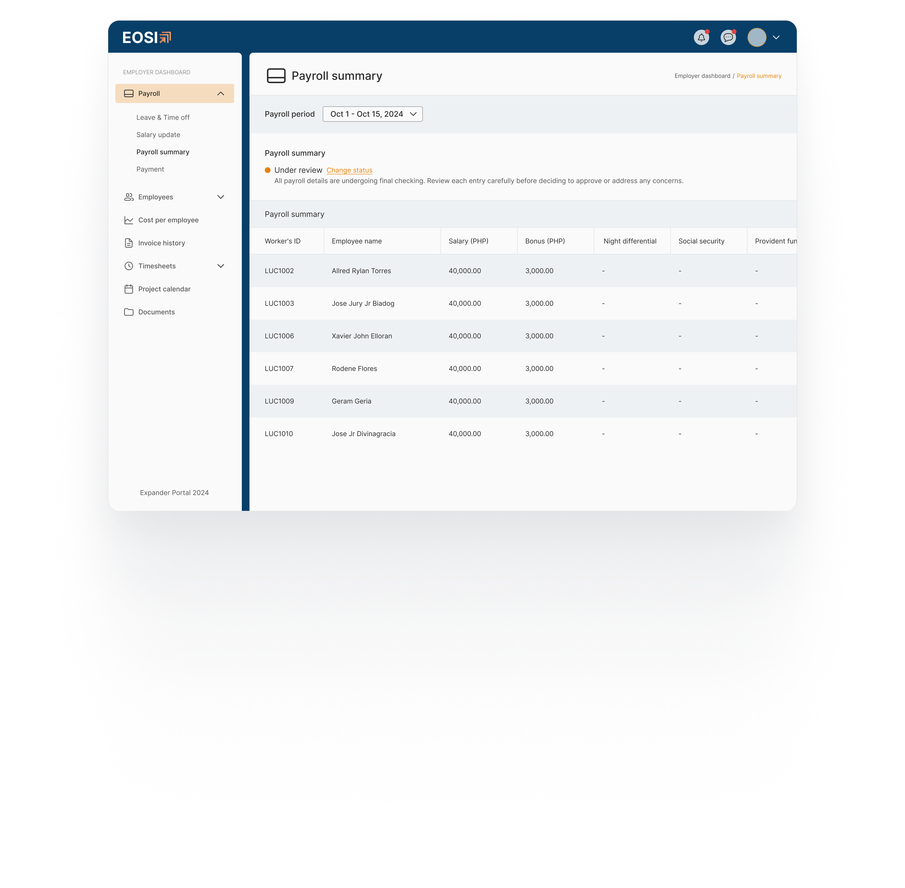 Image of the Expander Inc. platform interface for workforce management