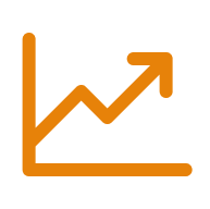 Line chart icon indicating business growth or upward trends