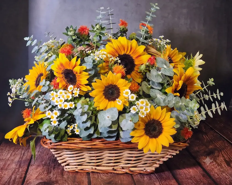 Miniatura: Maya - Canasta con Girasoles y Cártamo