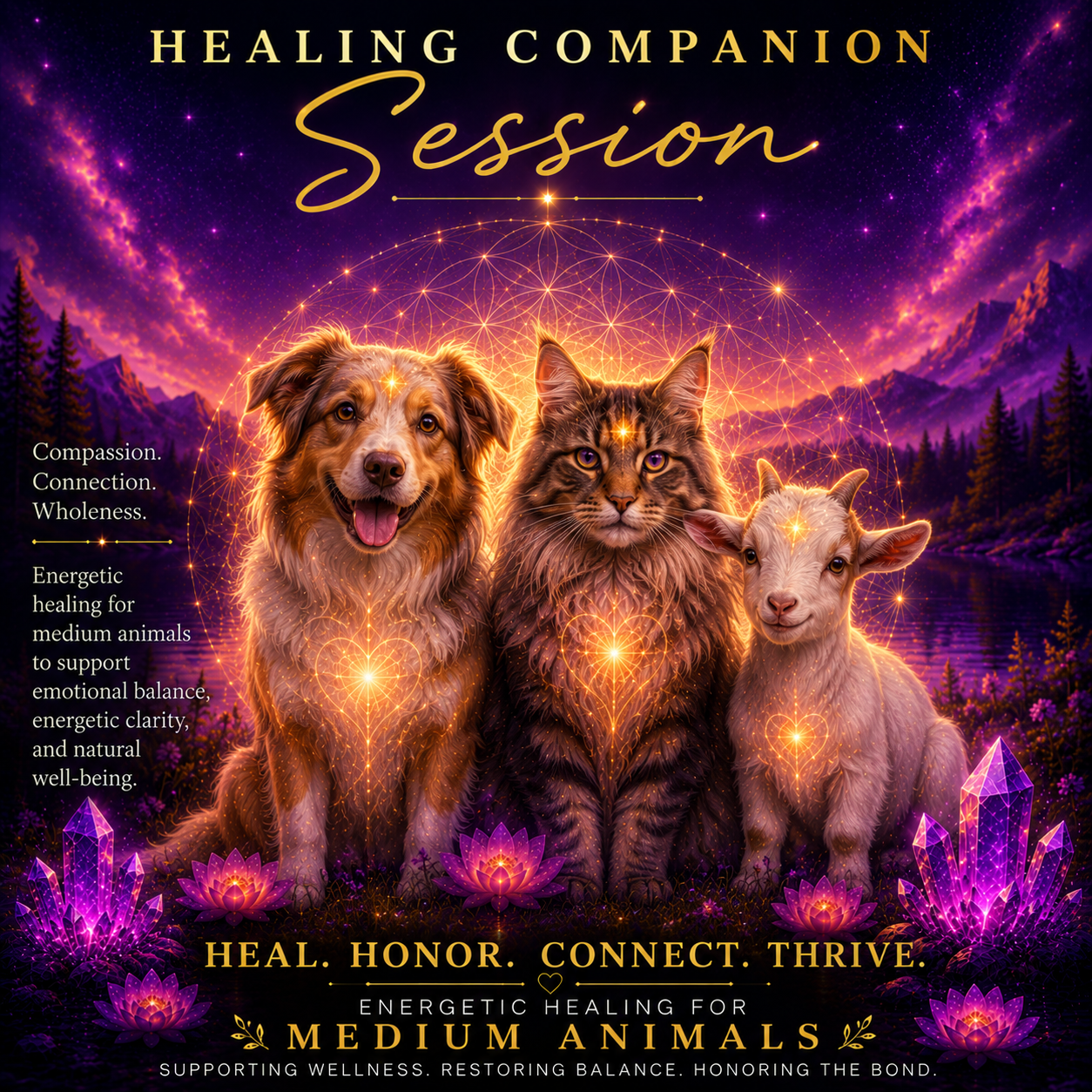 Healing Companion Session - Medium Animals - 1 Session