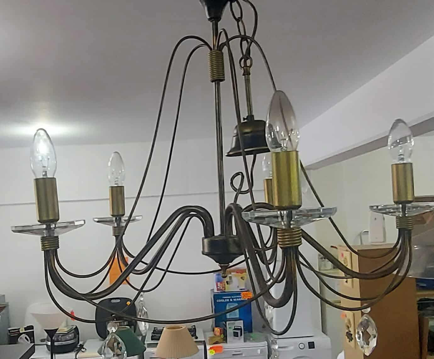 Brass effect and crystal 5 bayonet candelabra €135