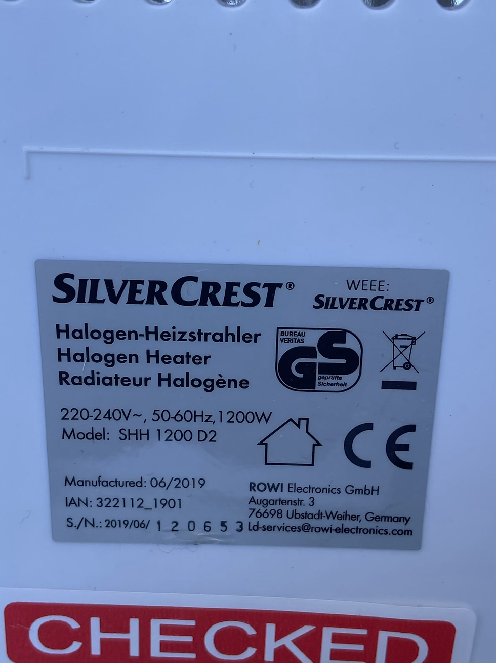 Thumbnail: Silver Crest halogen heater 