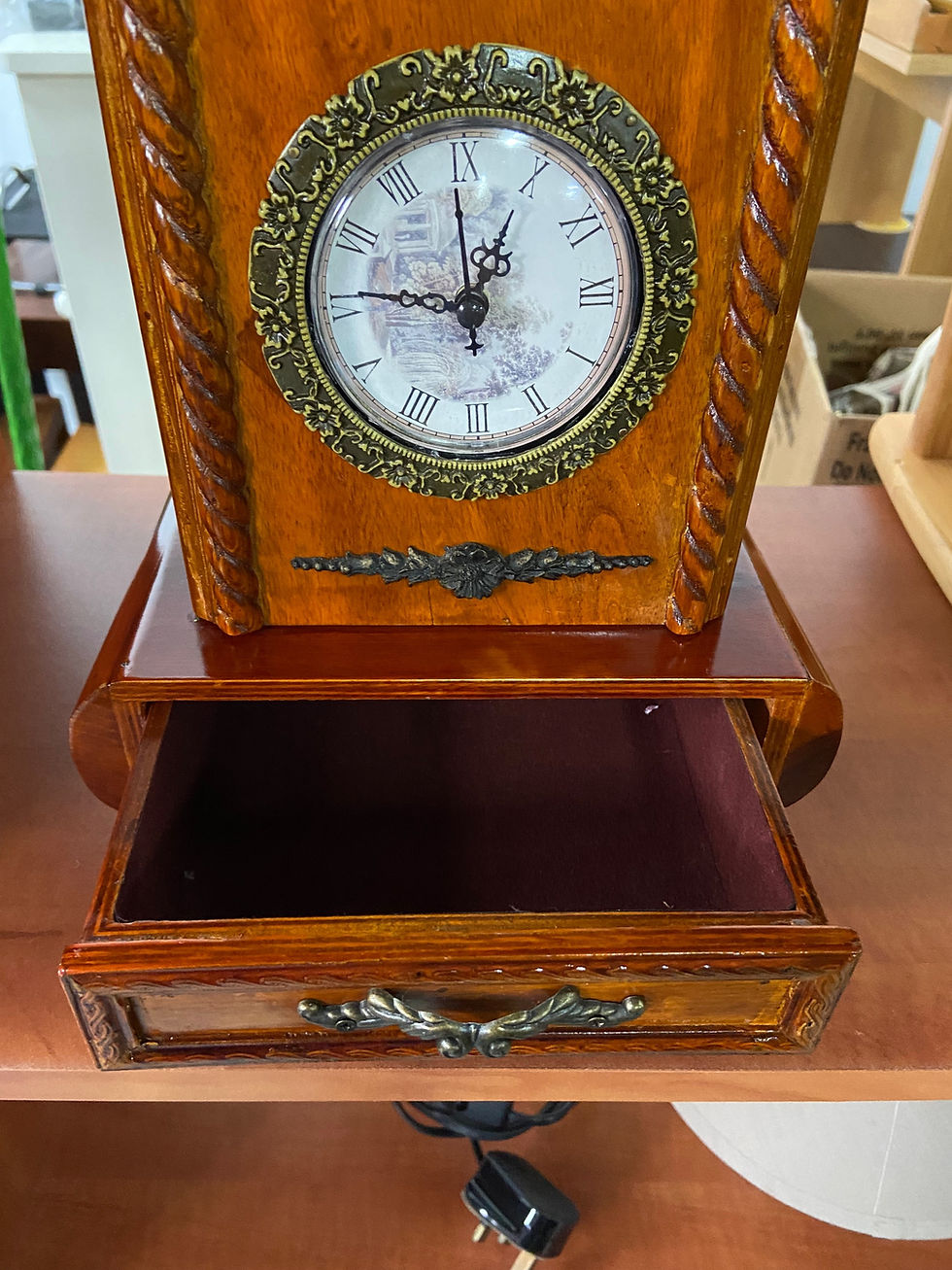 Thumbnail: Mantel clock with trinket drawer 31h 