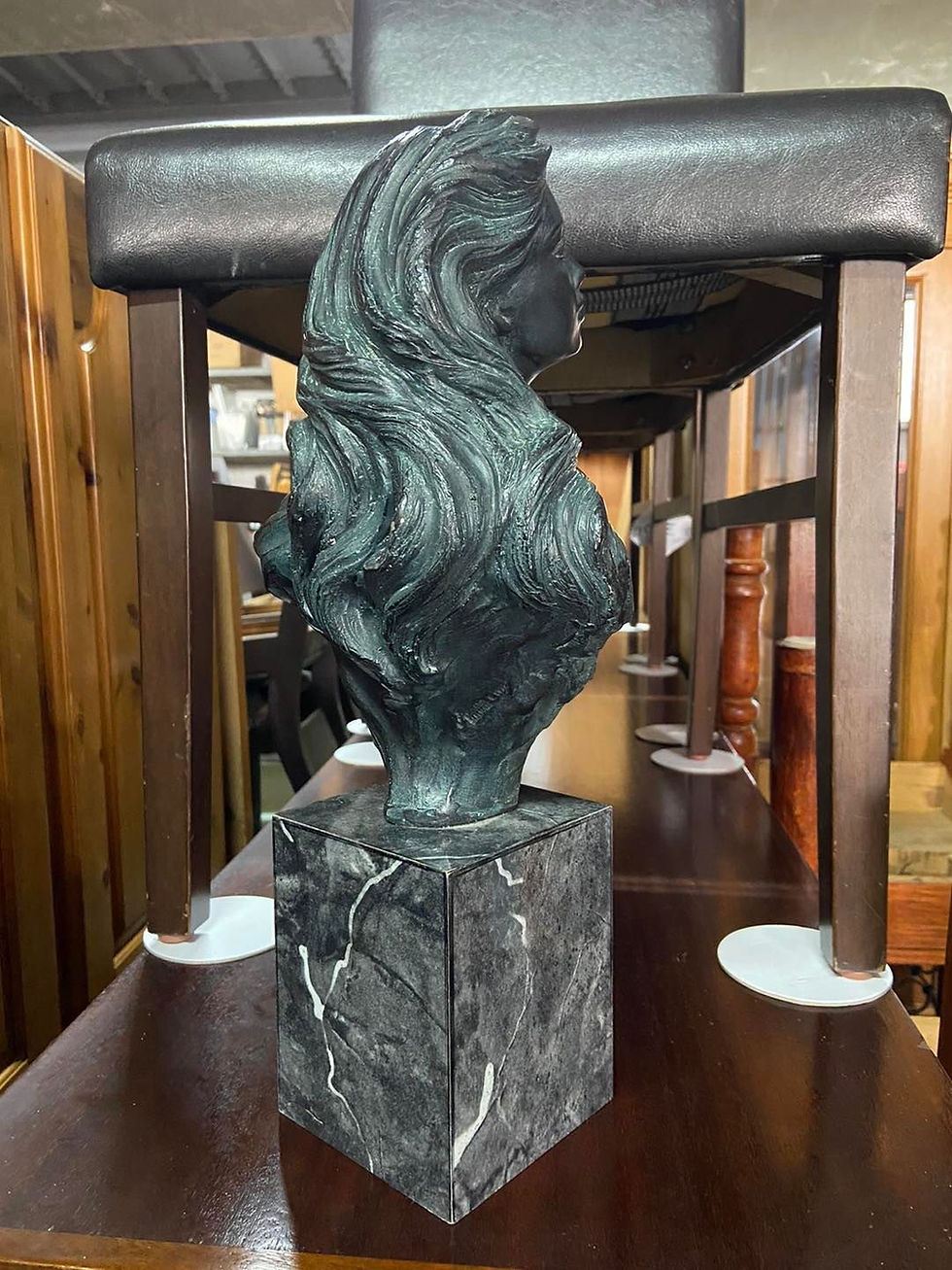 Thumbnail: Retro Austin Productions Camille Alice Heath Bronzed Woman Bust 39h 