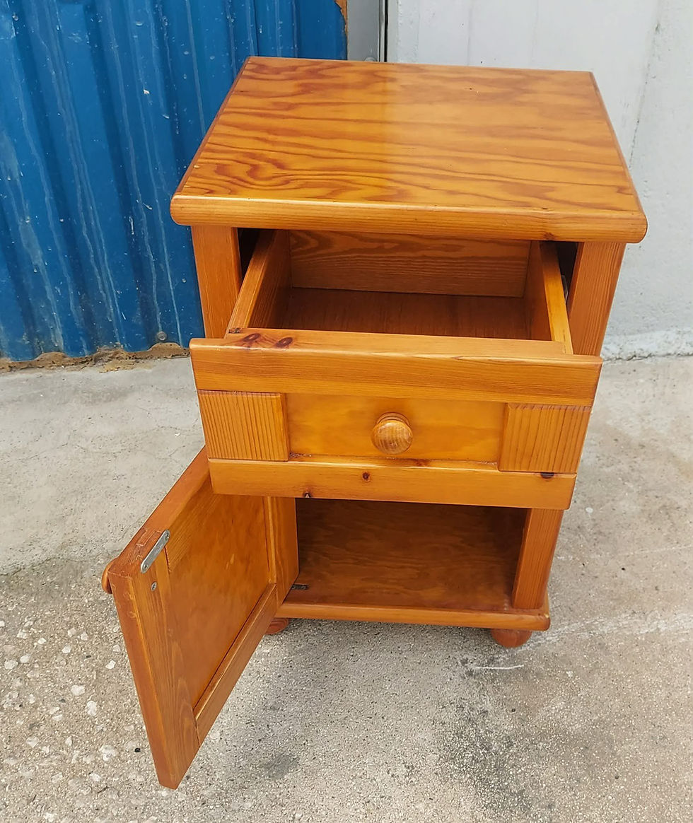 Thumbnail: Pine 1 drawer 1 cupboard bedside (41 x 38 x 64) €30