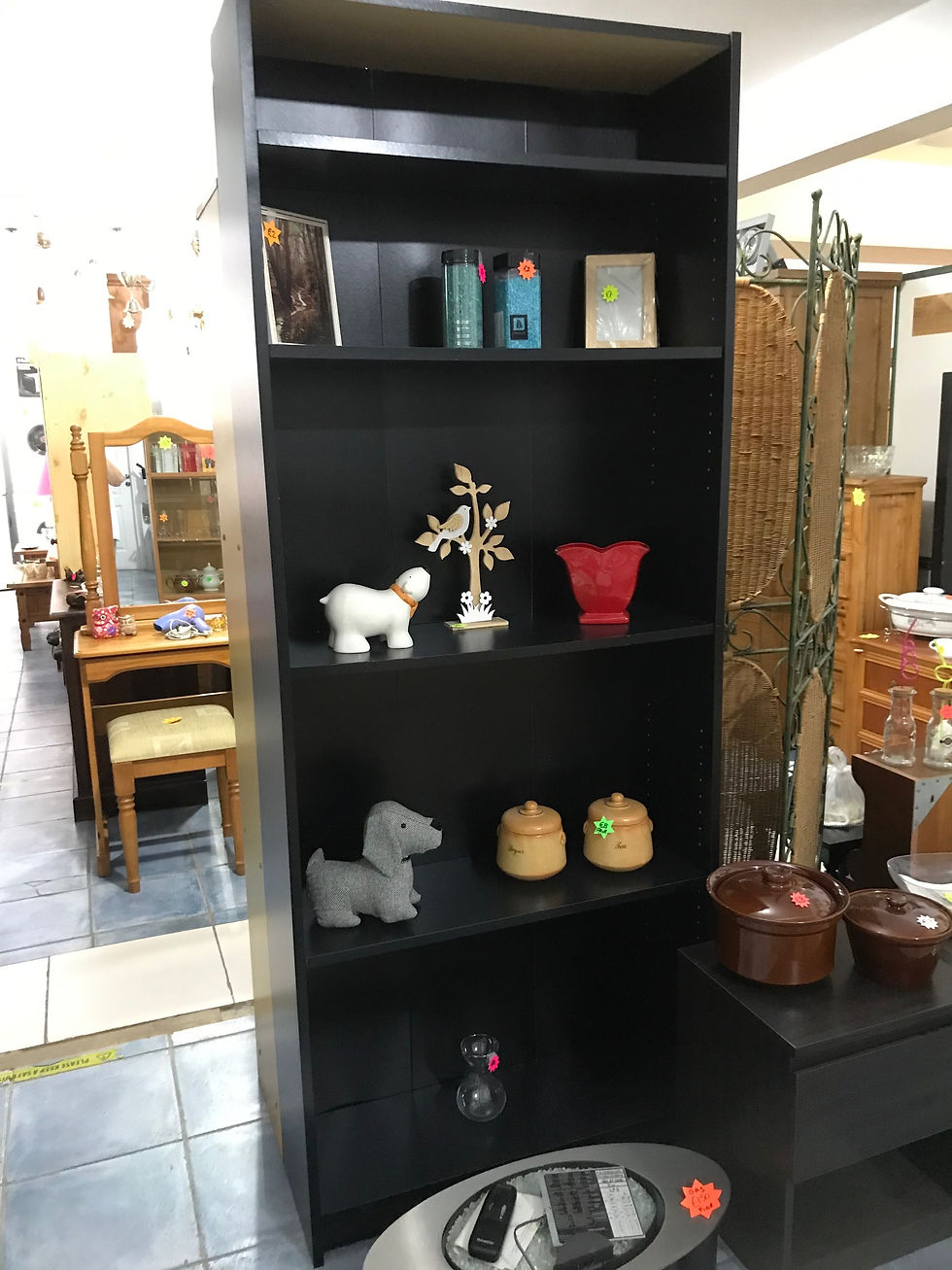 Tall dark wood 5 shelf bookcase (2 available) furniturerus