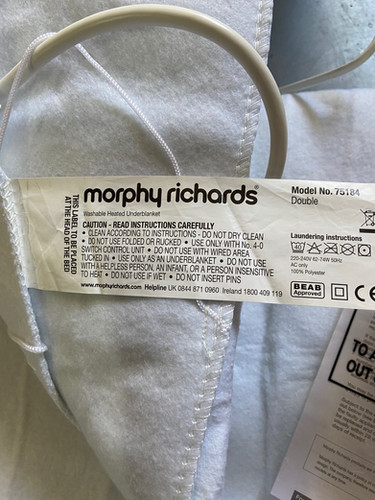 AS NEW Morphy Richards double heated under blanket | furniturerus