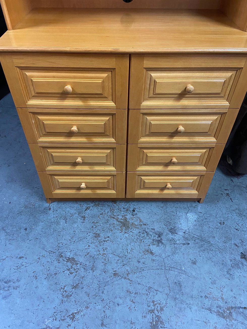 Thumbnail: Large wood veneer 8 drawer display unit/bookcase/storage unit 