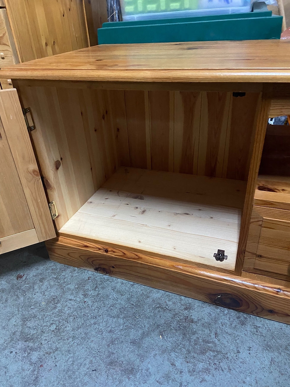 Thumbnail: Pine one cupboard one drawer TV unit 