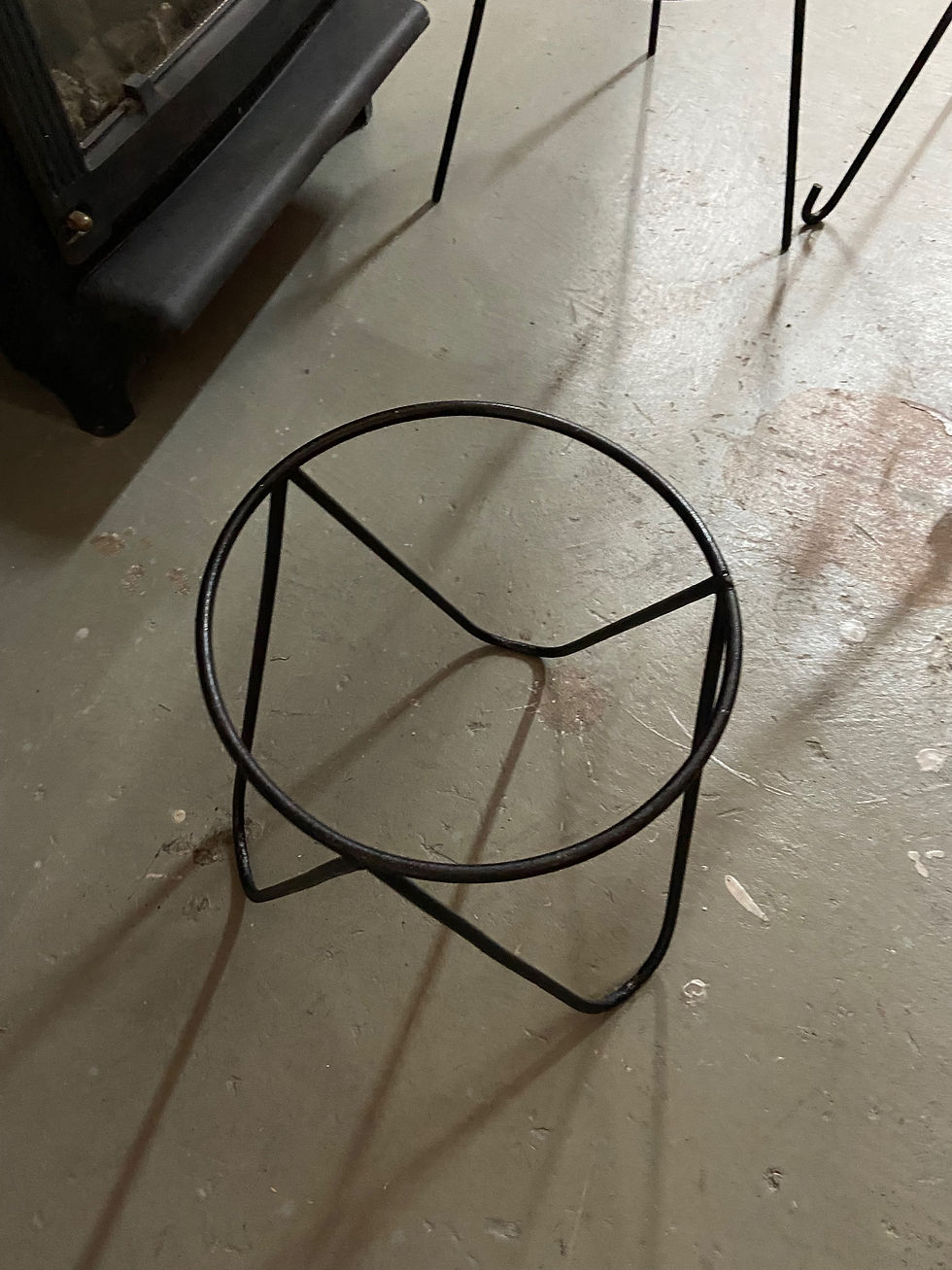 Thumbnail: Black metal plant pot stand opening for pot 27circ 28.5h 