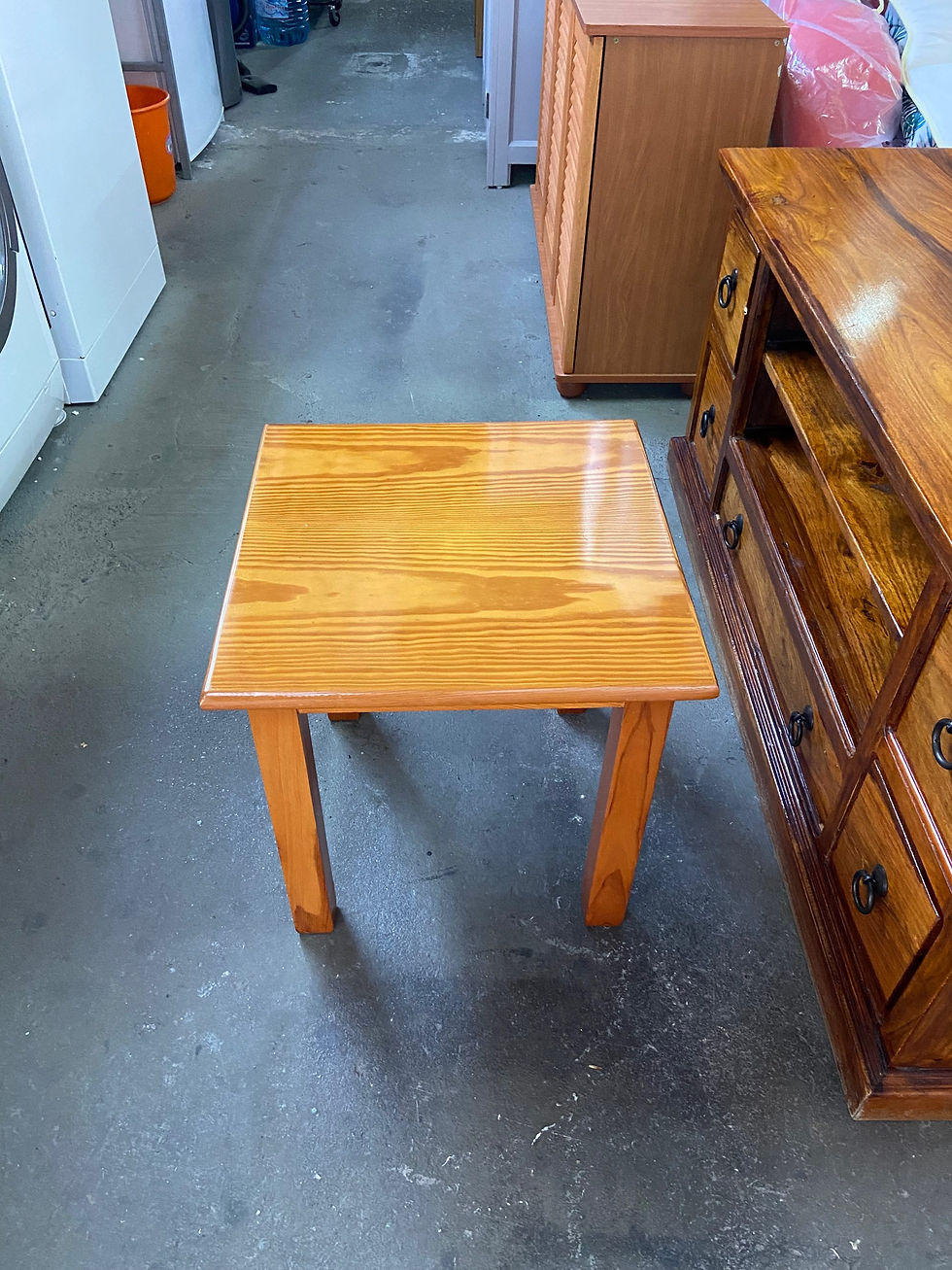 Thumbnail: Pine veneer coffee/lamp/occasional table