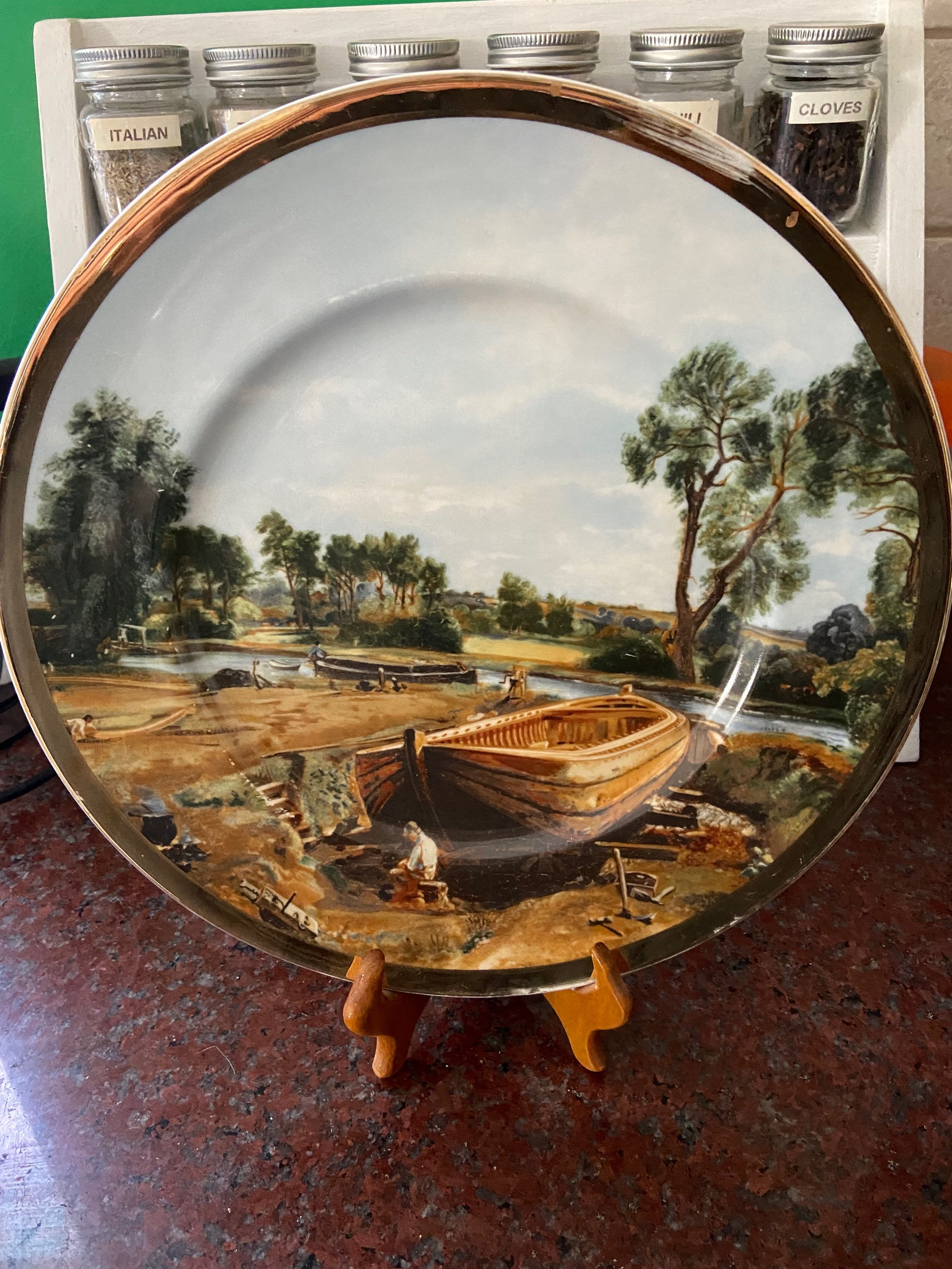 Boat building near Flatford Mill by John Constable fine bone china plate 