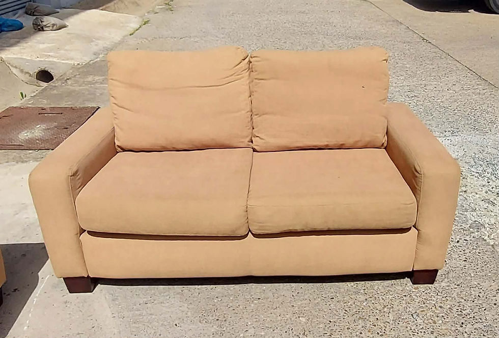 Thumbnail: Sand colour 2 seater and 3 seater Italian Divano sofas (190 x 88 x 85 x 55 and 1