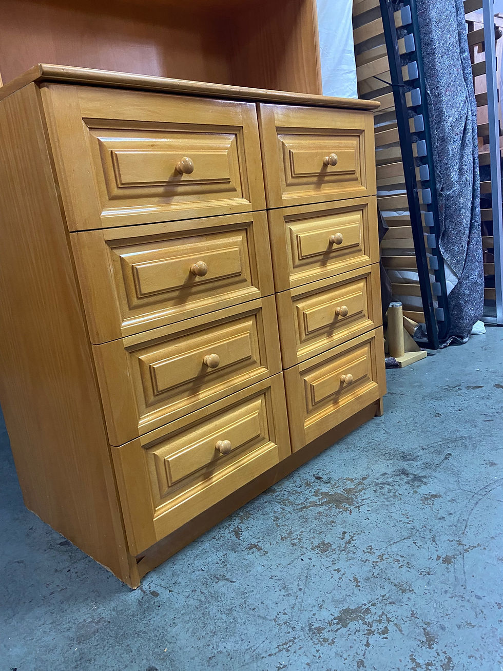 Thumbnail: Large wood veneer 8 drawer display unit/bookcase/storage unit 