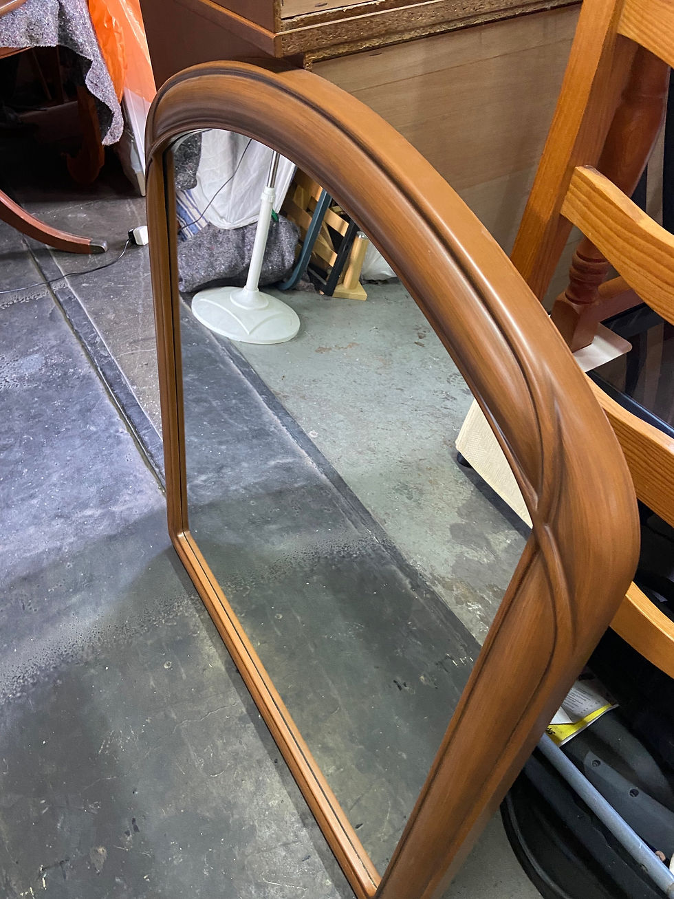 Thumbnail: Large Cherrywood veneer framed mirror 87x103 