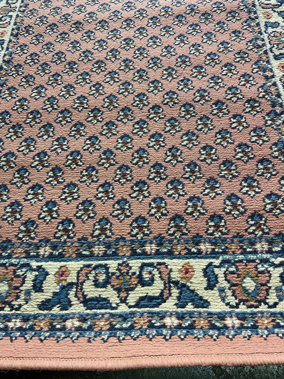 Thumbnail: Salmon coloured patterned rug 148x80 