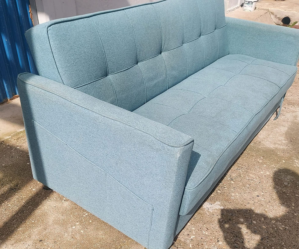 Thumbnail: Lovely sea spray green sofa bed (152 x 45 x179) €135