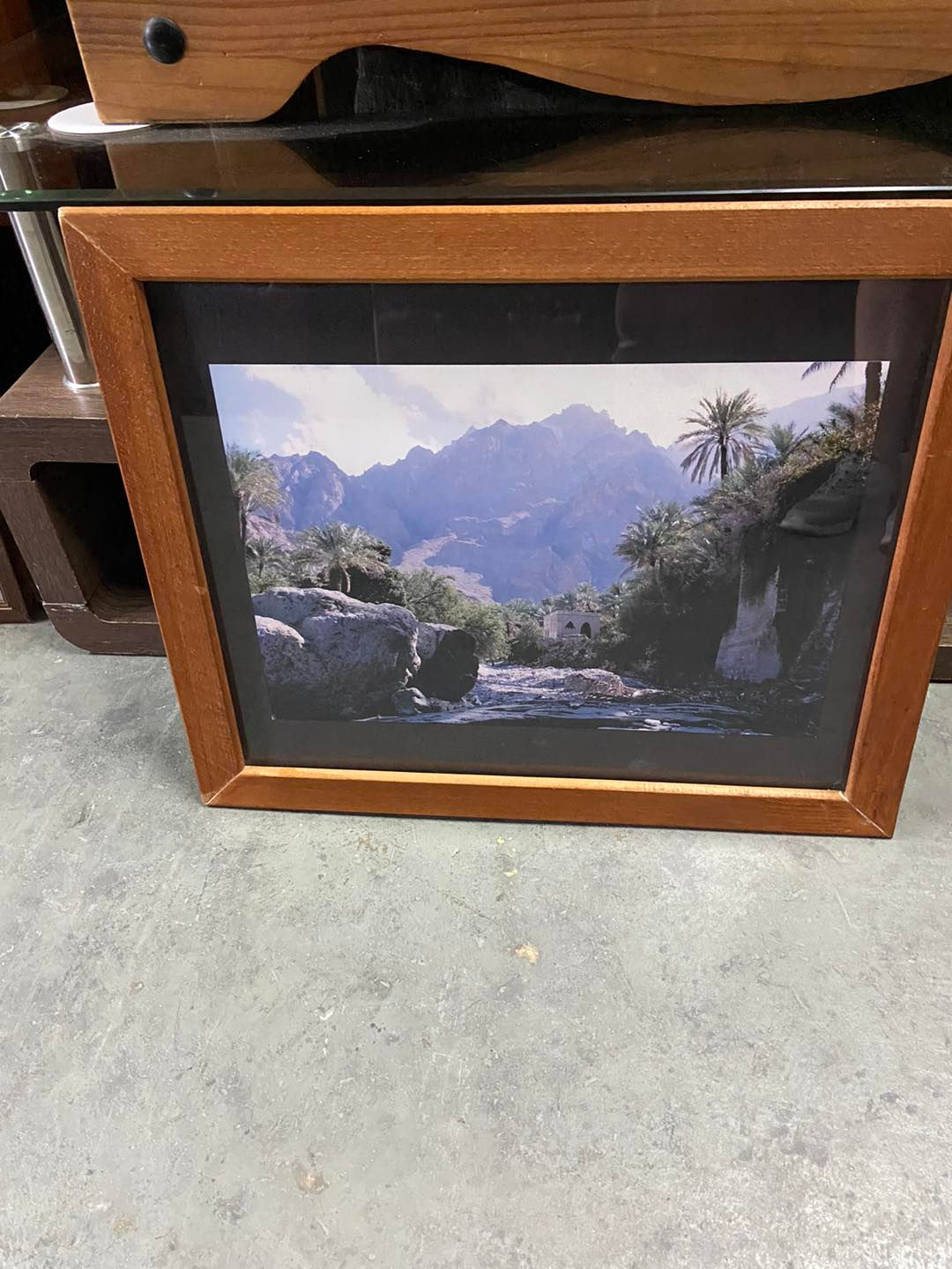 Heavy wooden framed picture print 53x44