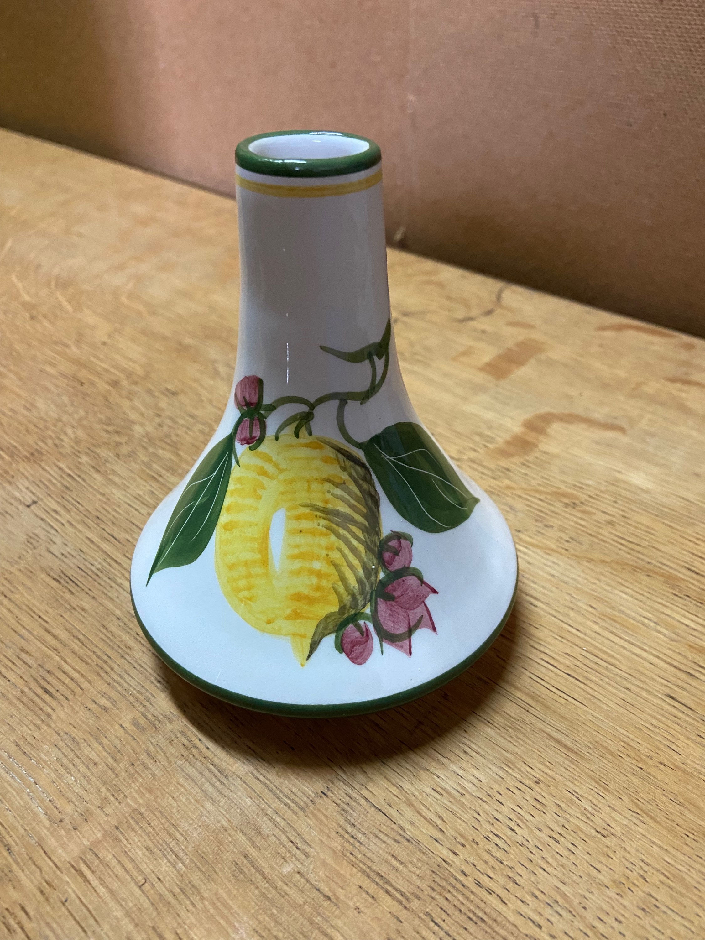 Cyprus made bright coloured small vase 12h 