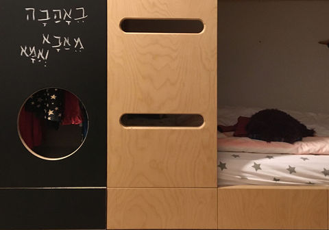 Bunkbed with closet and drawer cabinet