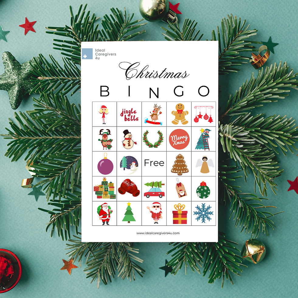 Sample of Christmas BINGO Card