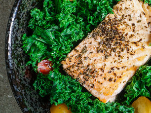 Kale Chickpea Salad with Trout