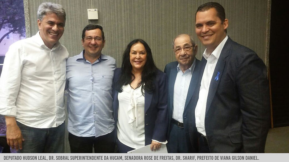 Dr. Sobral, deputado Hudson Leal, senadora Rose de Freitas, Dr. Sharif, prefeito de Viana Gilson Daniel