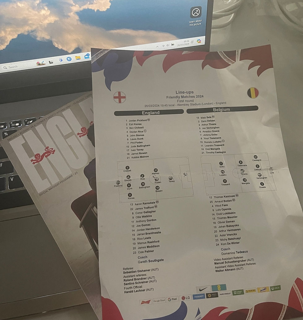 England v Belgium Picture: Paul Lagan