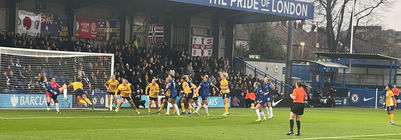 Nusken double keeps Chelsea five points clear at top of WSL after 4-2 win over rugged Brighton