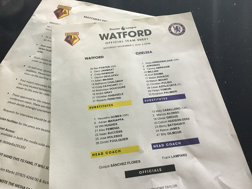Watford 1 v Chelsea 2 Photo by Paul Lagan