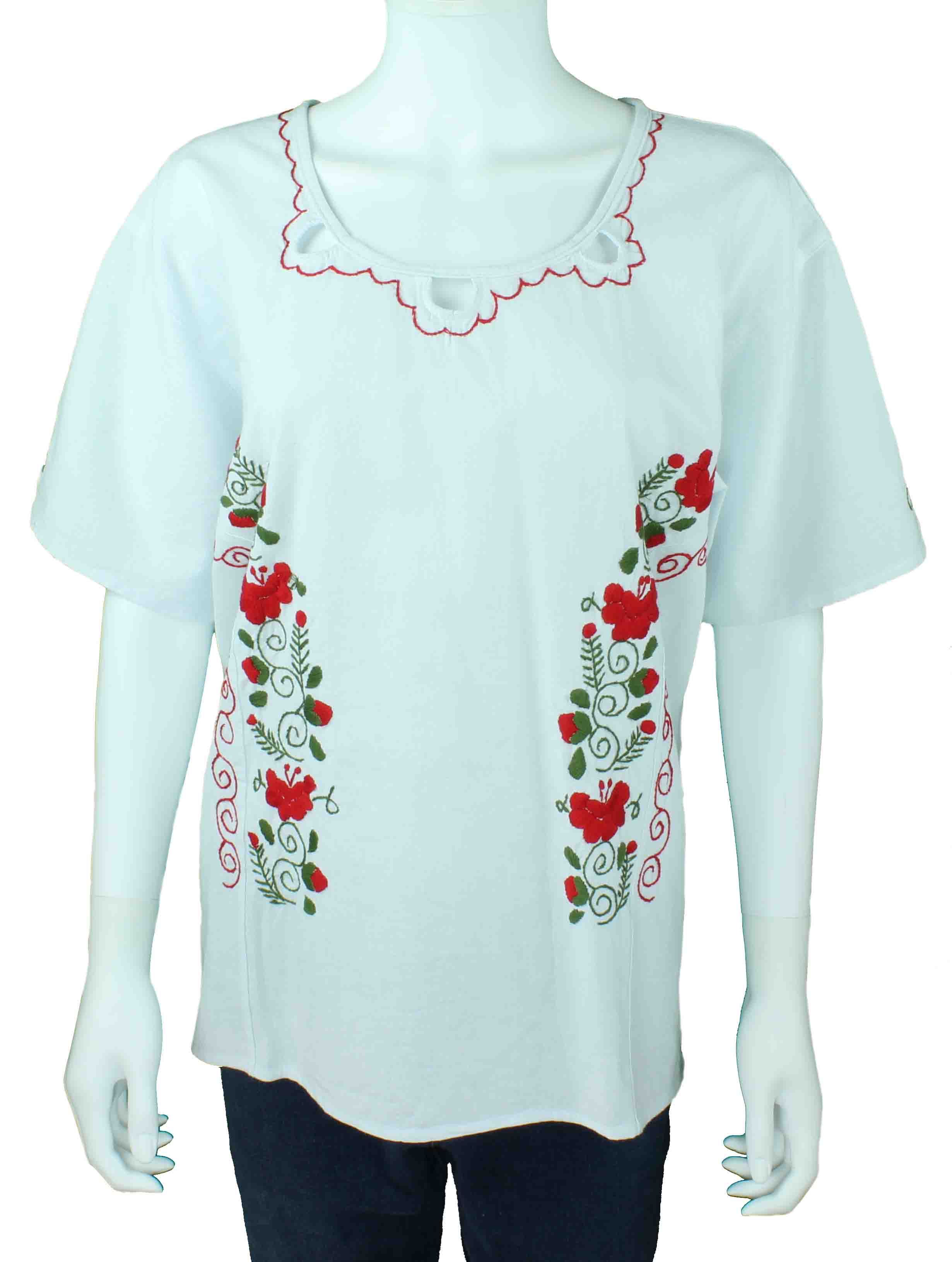 Mexican Embroidered Blouse Oaxaca 17001