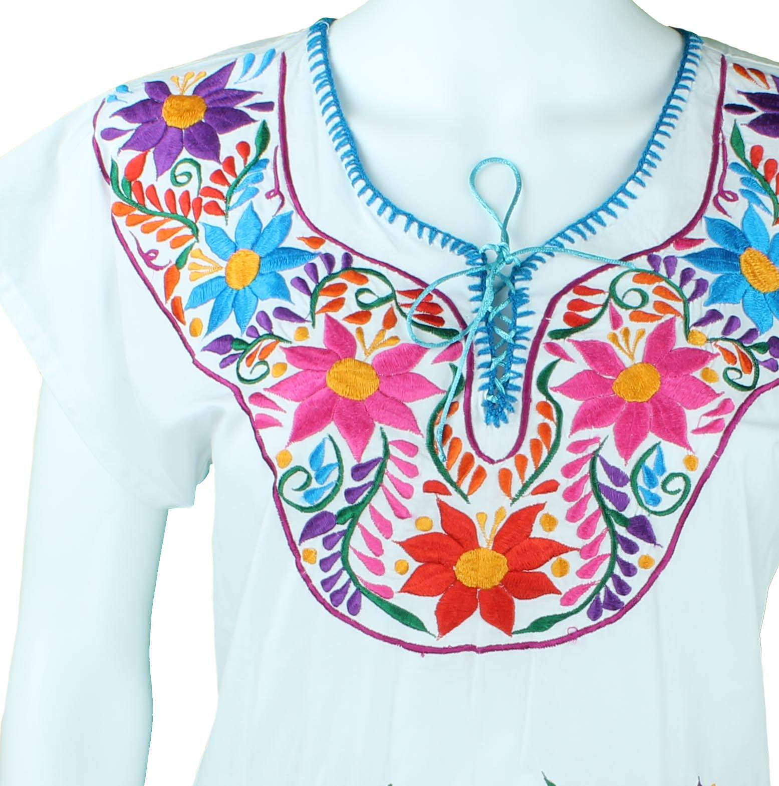 Mexican Embroidered Blouse Puebla 21001