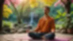 Meditation in a colorful setting