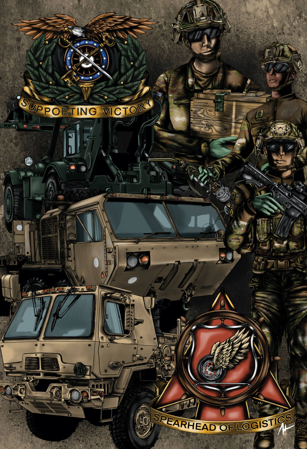 Quartermaster and Transportation Illustration